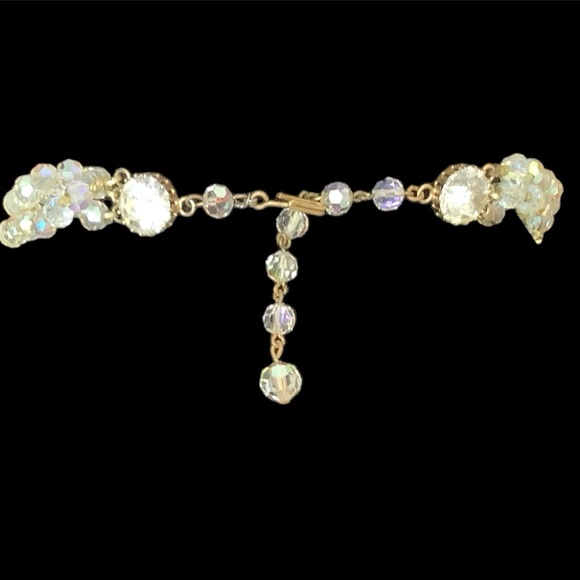 Vintage Aurora Borealis Three Strand Crystal Necklace in Original Case - Picture 6 of 7